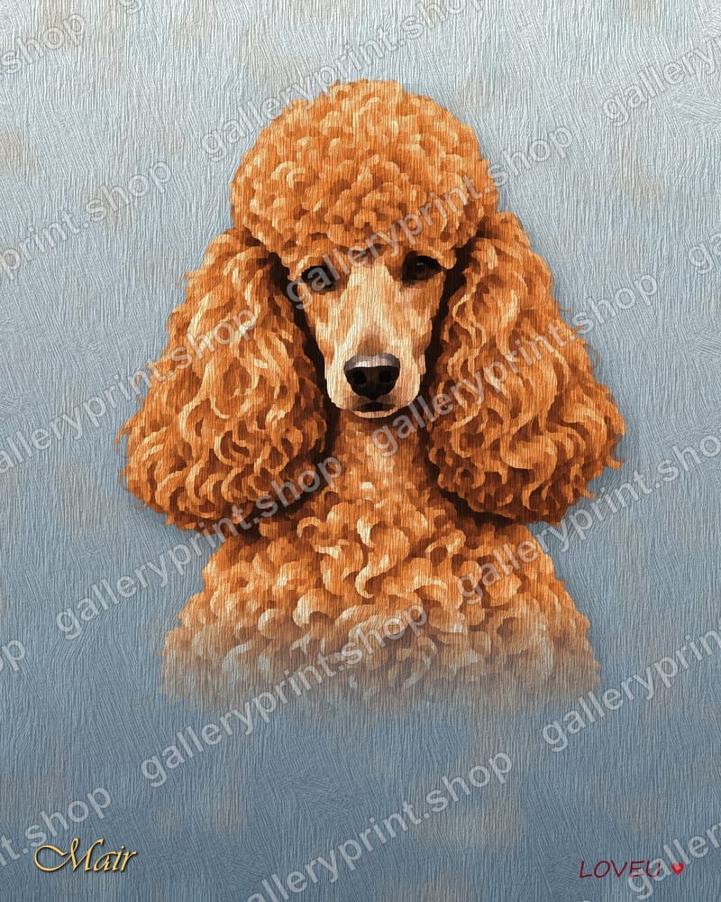 Apricot Poodle Oil Painting Portrait – printable wall art