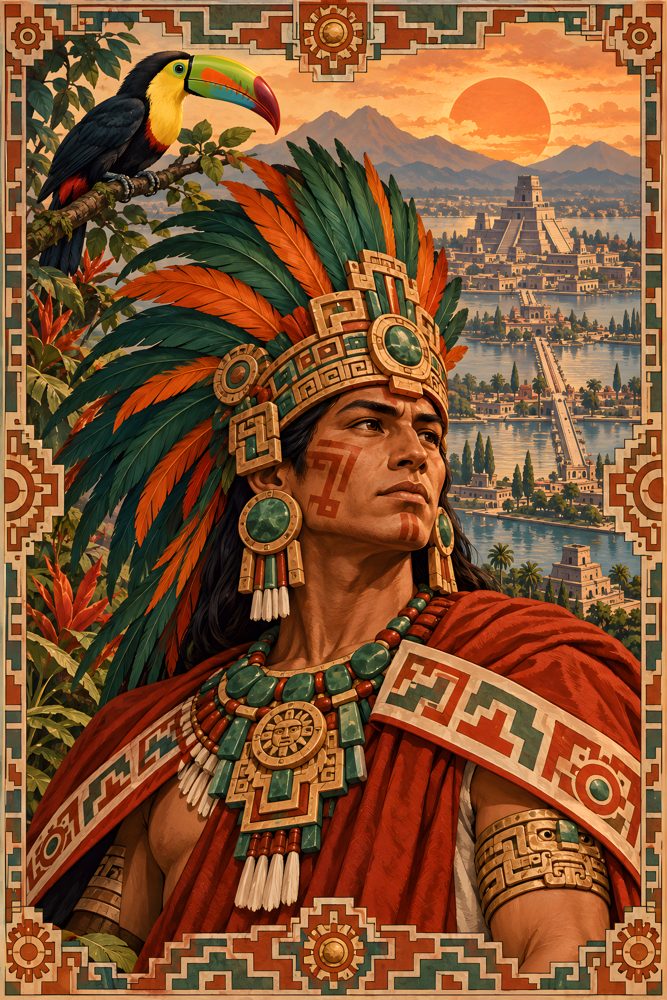 Aztec Warrior & Toucan City – printable wall art