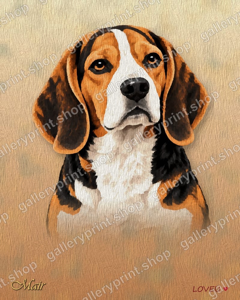 Beagle Oil Painting Portrait – printable wall art