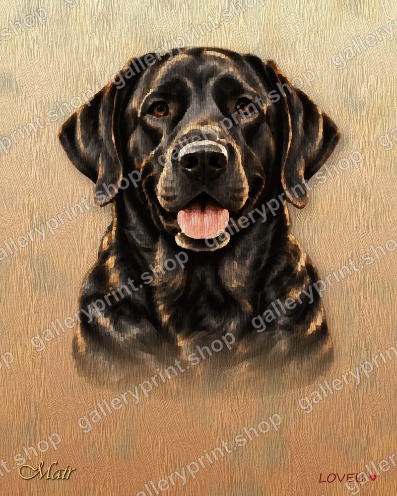 Black Labrador Oil Painting Portrait – printable wall art