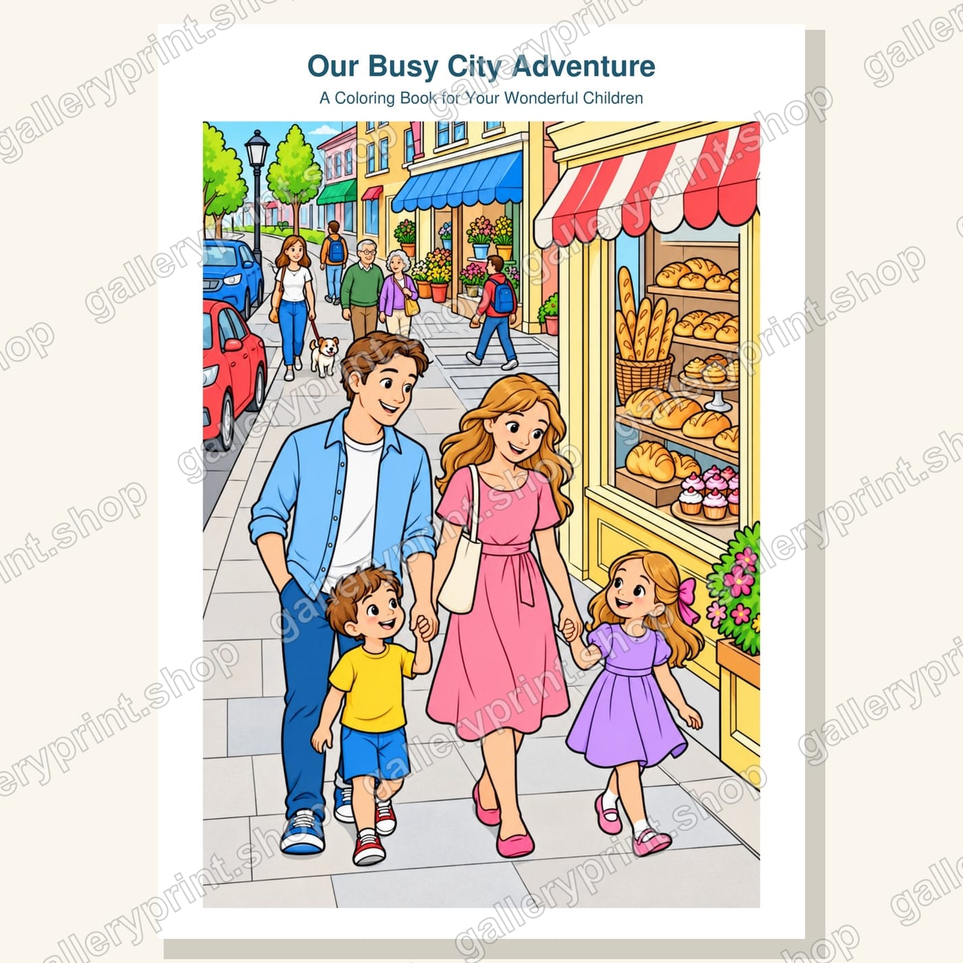 Our Busy City Adventure – Kids Coloring Book – printable coloring book PDF