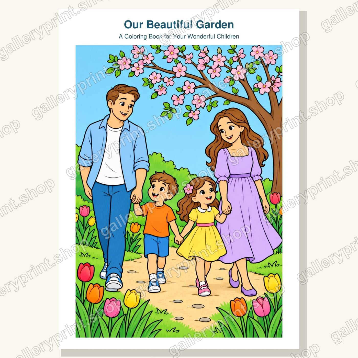 Our Beautiful Garden – Kids Coloring Book – printable coloring book PDF