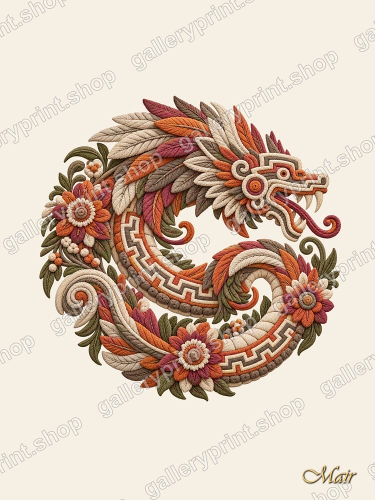 Feathered Serpent, Quetzalcoatl – printable wall art