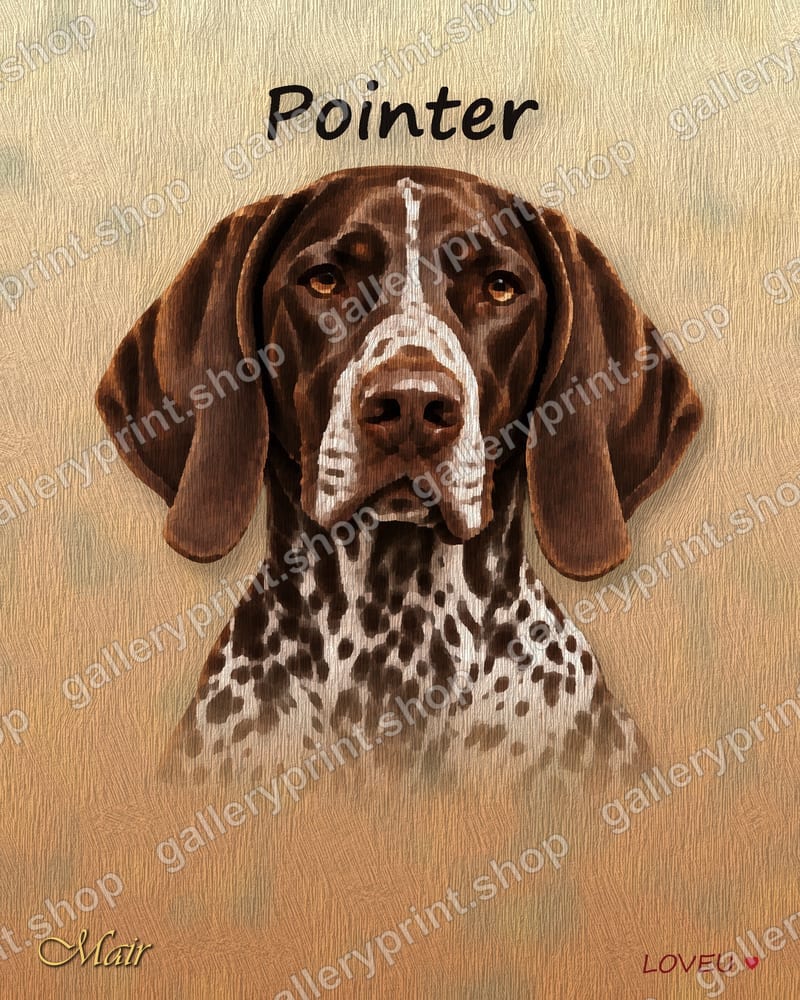 German Shorthaired Pointer Oil Painting Portrait – printable wall art