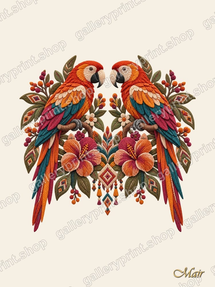 Scarlet Macaw Pair – printable wall art