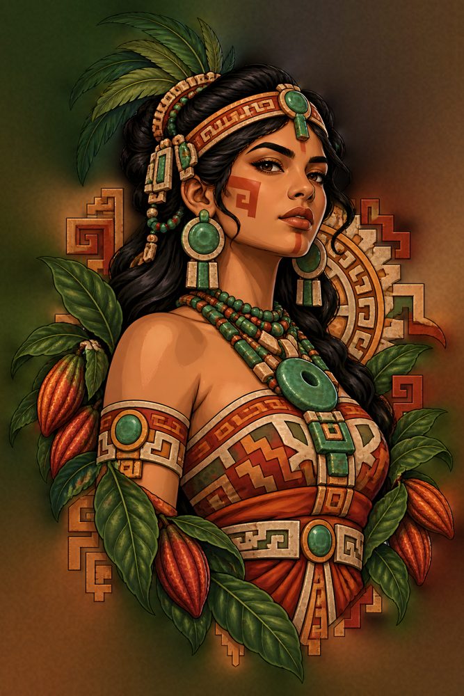 Maya Woman in Jade – printable wall art