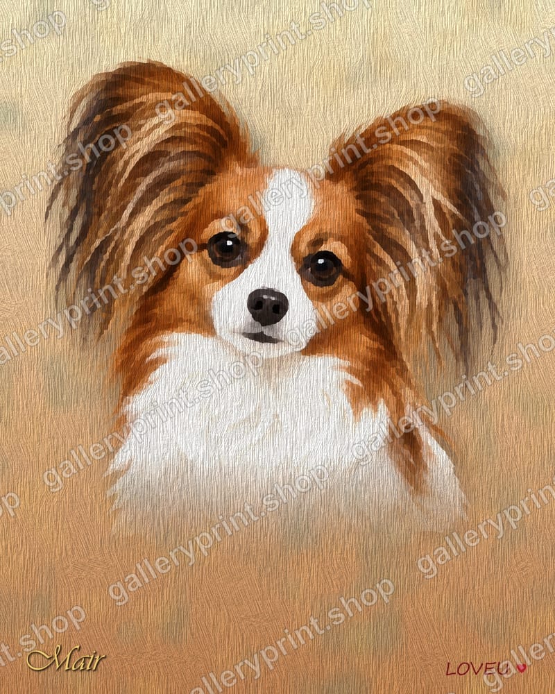 Papillon Oil Painting Portrait – printable wall art