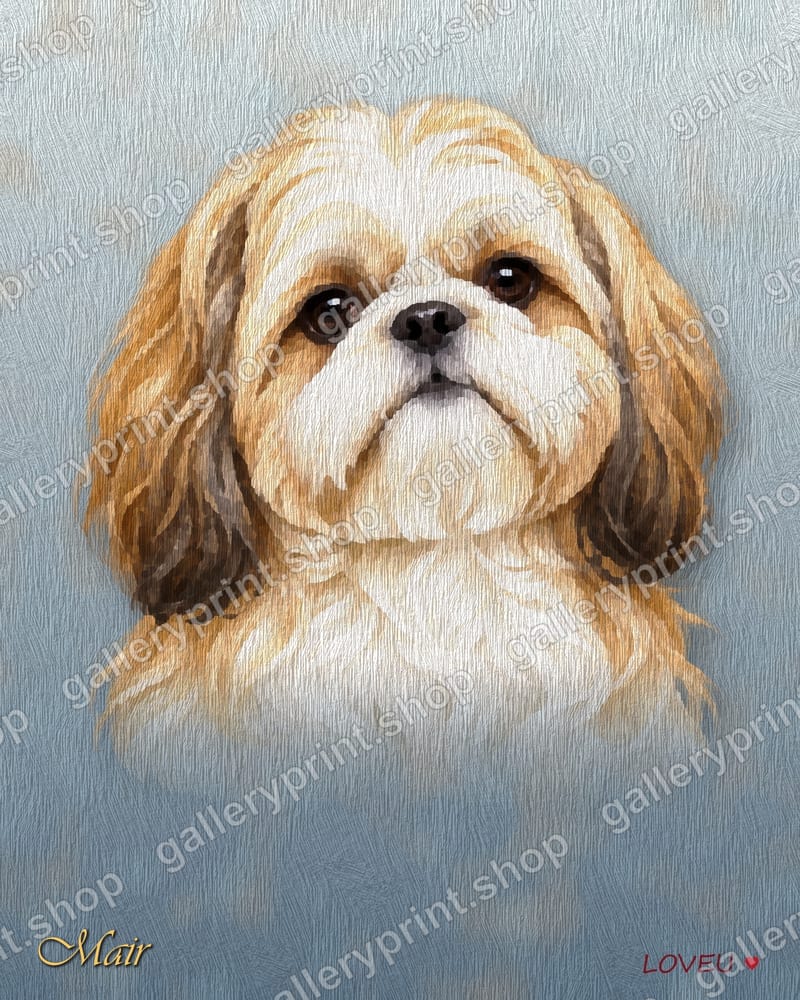 Shih Tzu Oil Painting Portrait – printable wall art