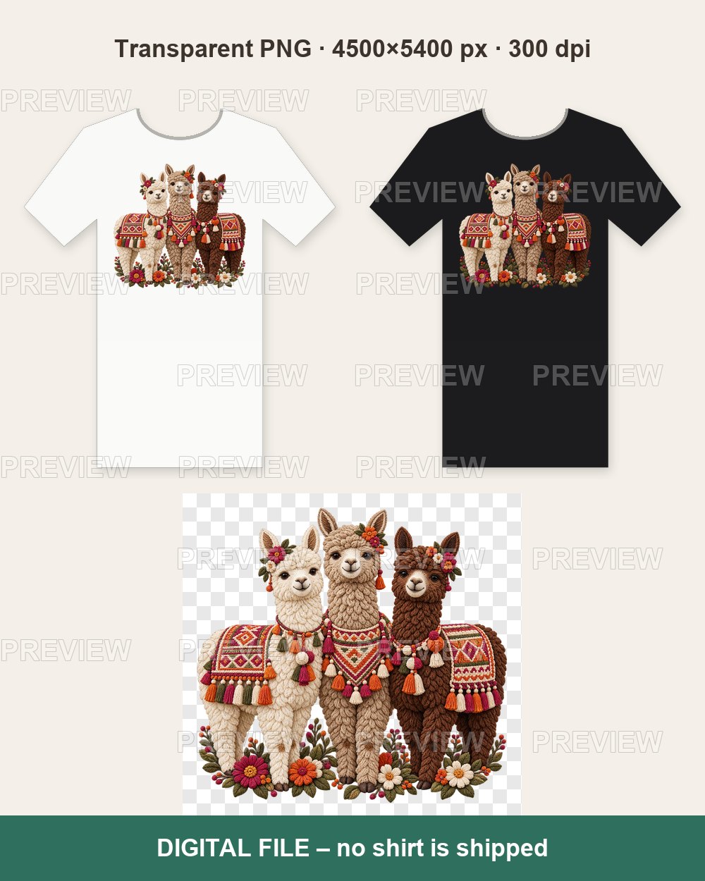 Alpaca – T-shirt design PNG