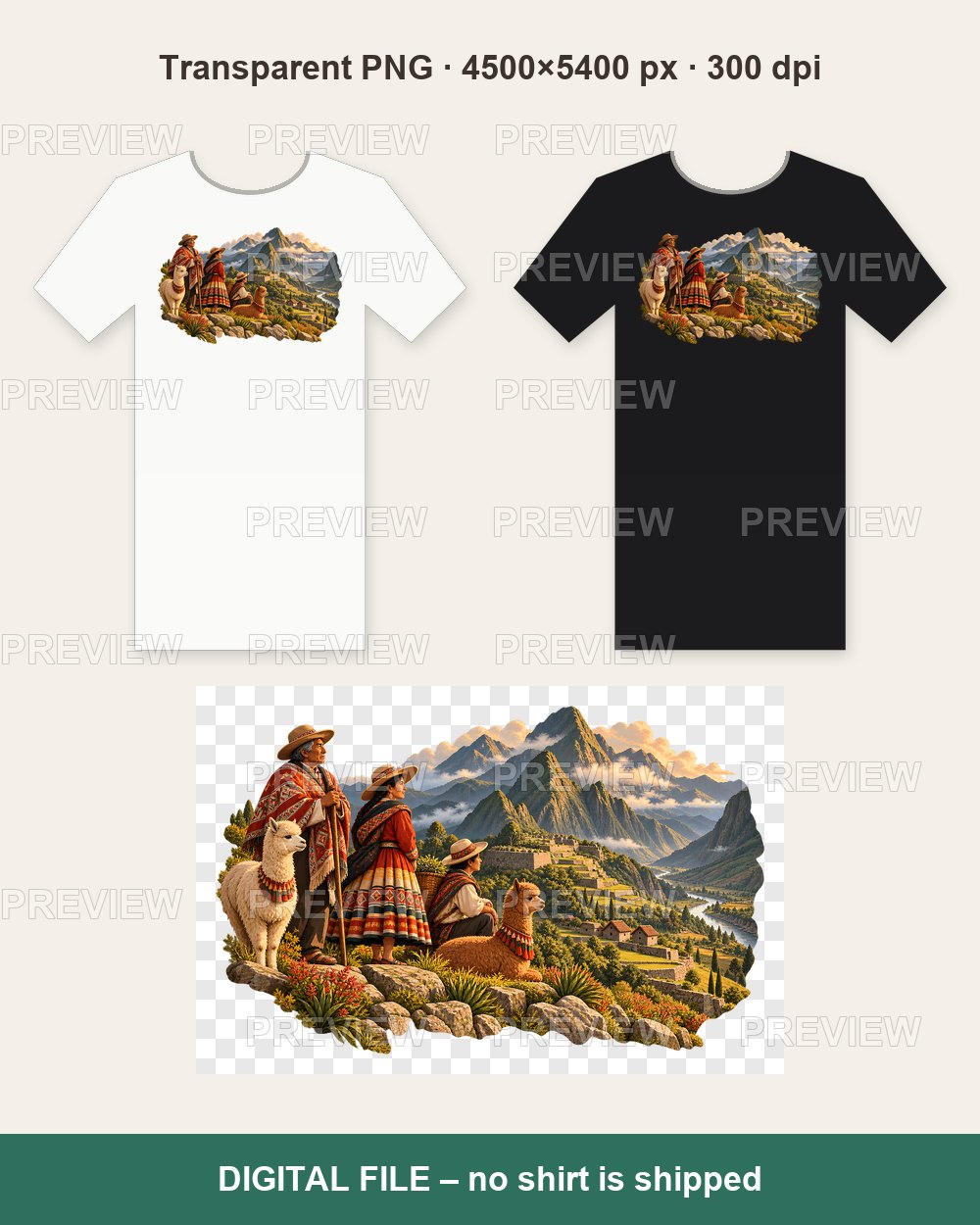 Andean Family – T-shirt design PNG