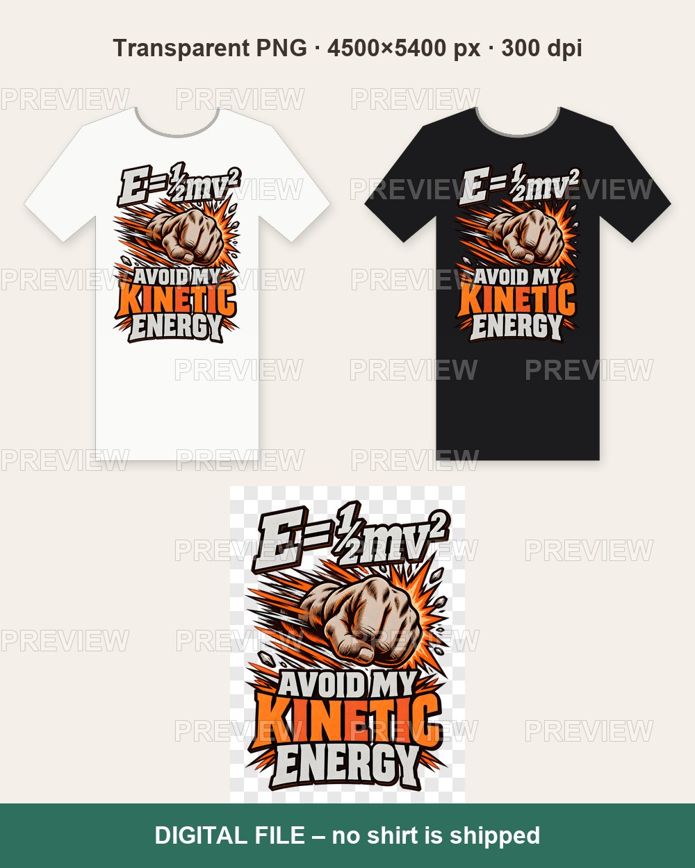 Avoid My Kinetic Energy – T-shirt design PNG