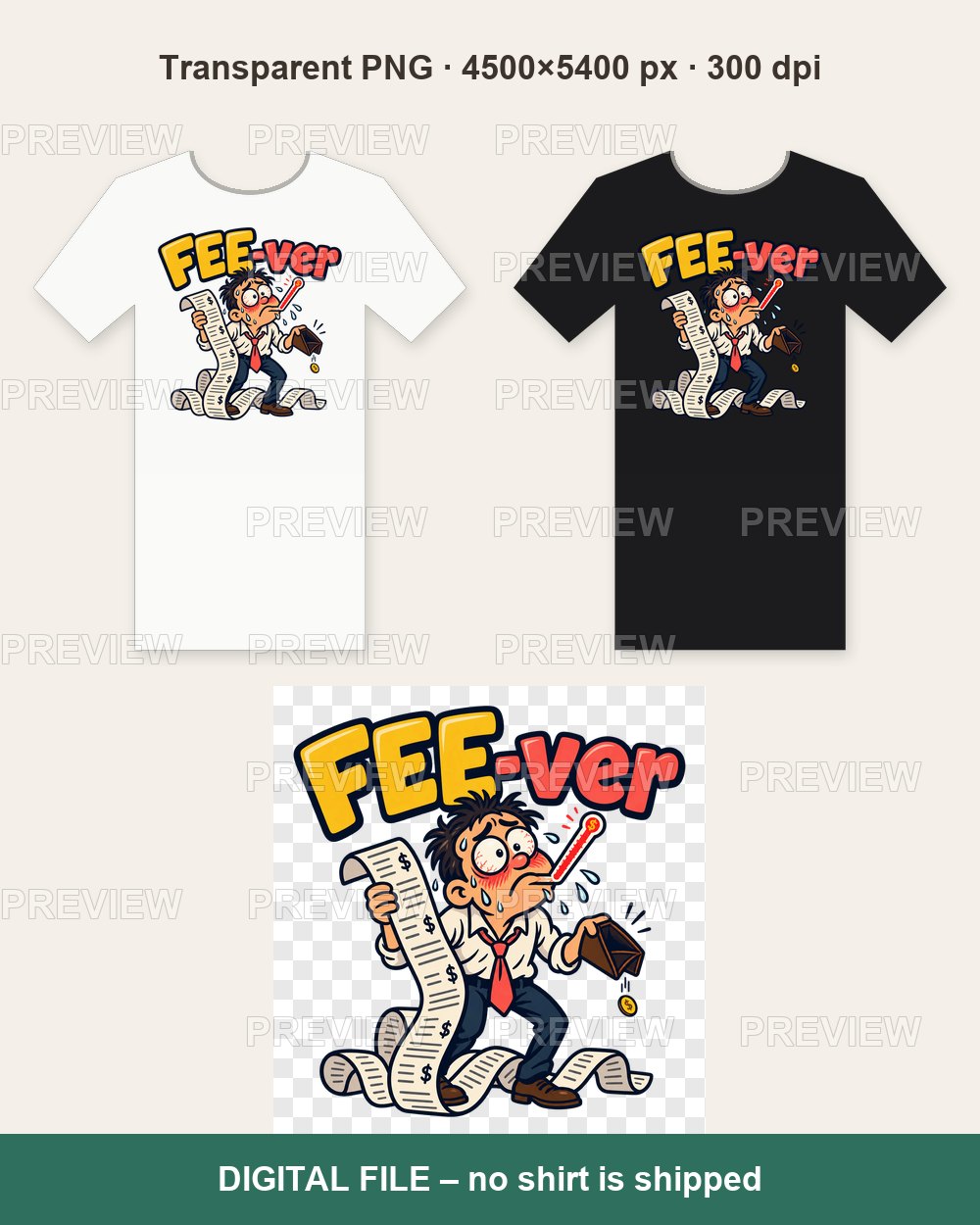 FEE-ver – T-shirt design PNG