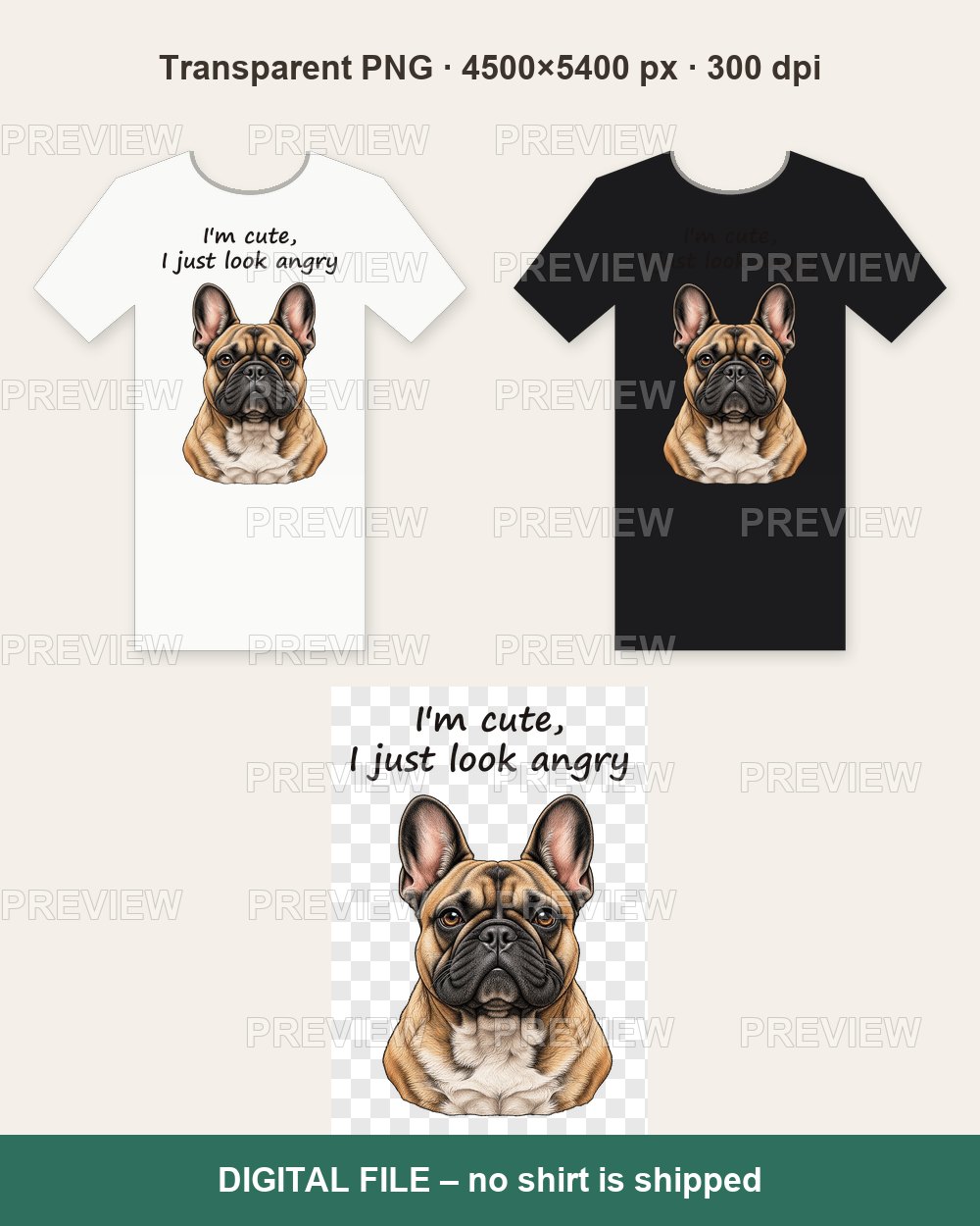 French Bulldog – T-shirt design PNG