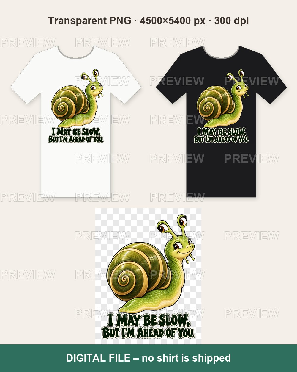 Funny Snail – T-shirt design PNG