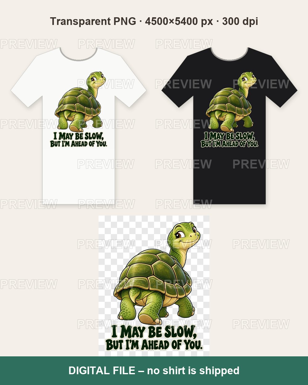 Funny Turtle – T-shirt design PNG