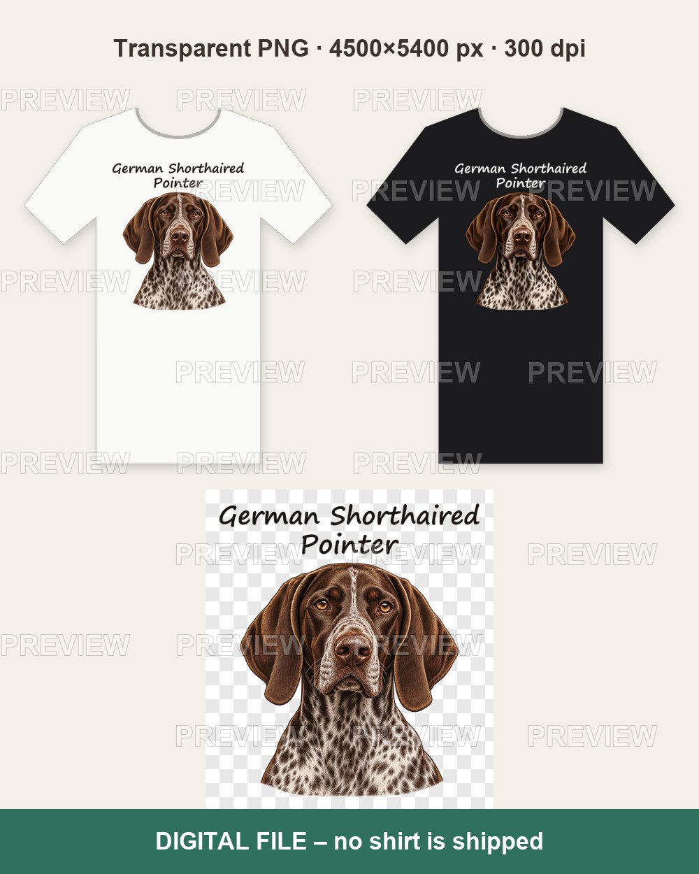 German Shorthaired Pointer – T-shirt design PNG