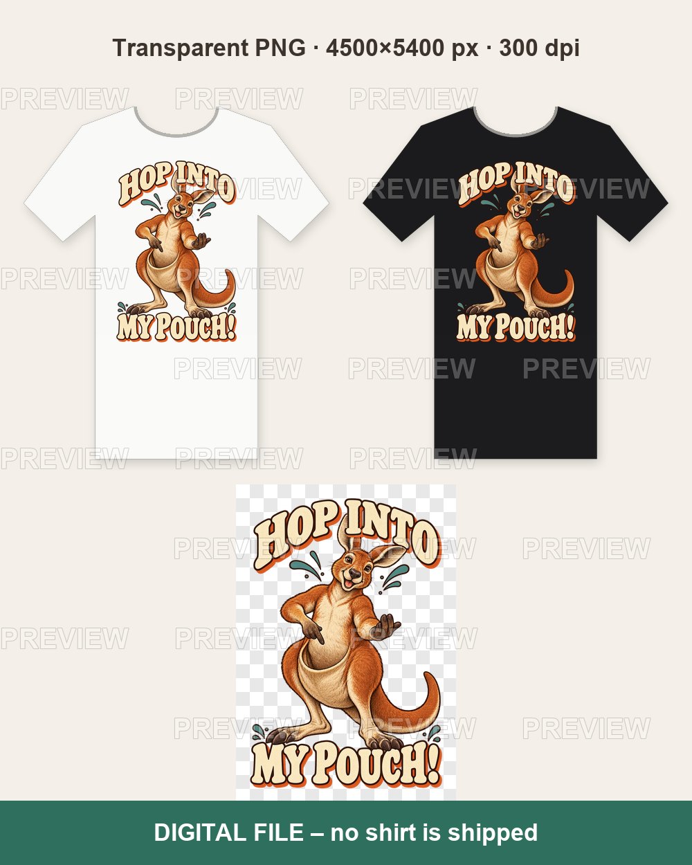 Hop Into My Pouch – T-shirt design PNG