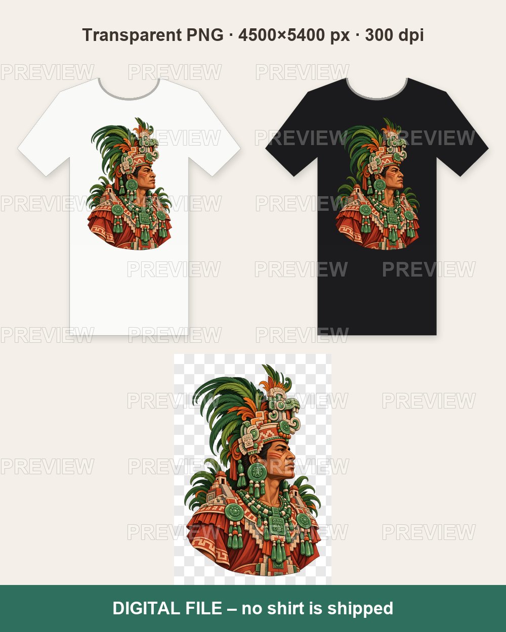Mayan King – T-shirt design PNG