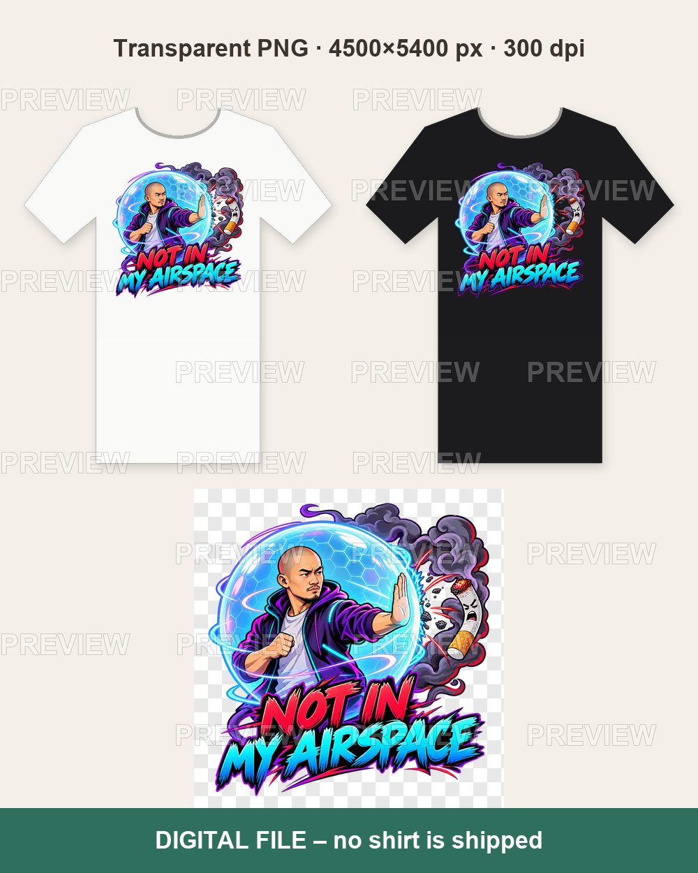 Not in My Airspace – T-shirt design PNG