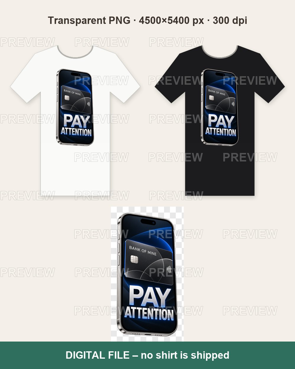Pay Attention – T-shirt design PNG