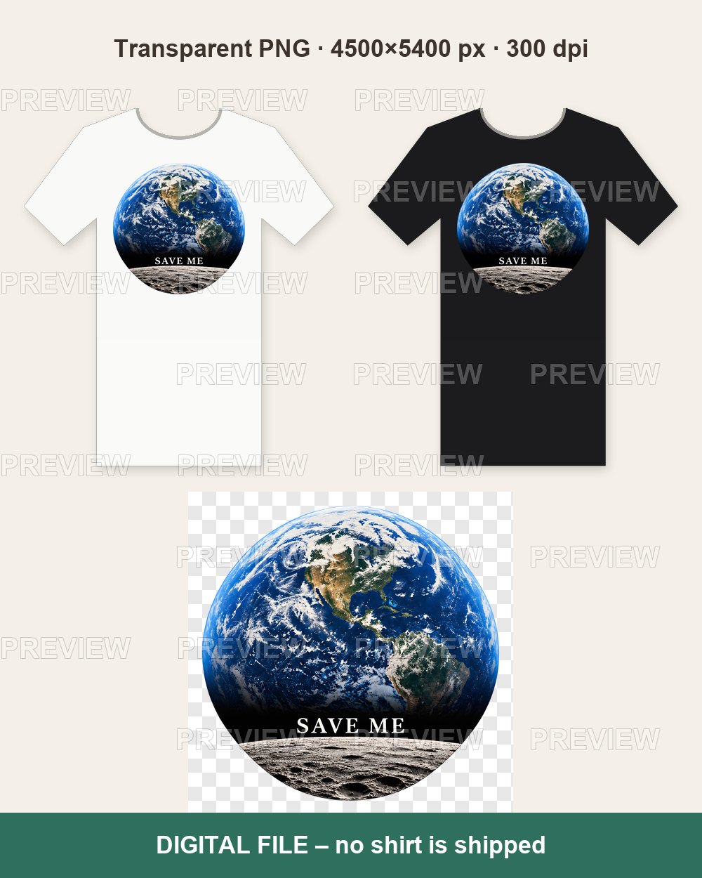 Save Me Earth – T-shirt design PNG