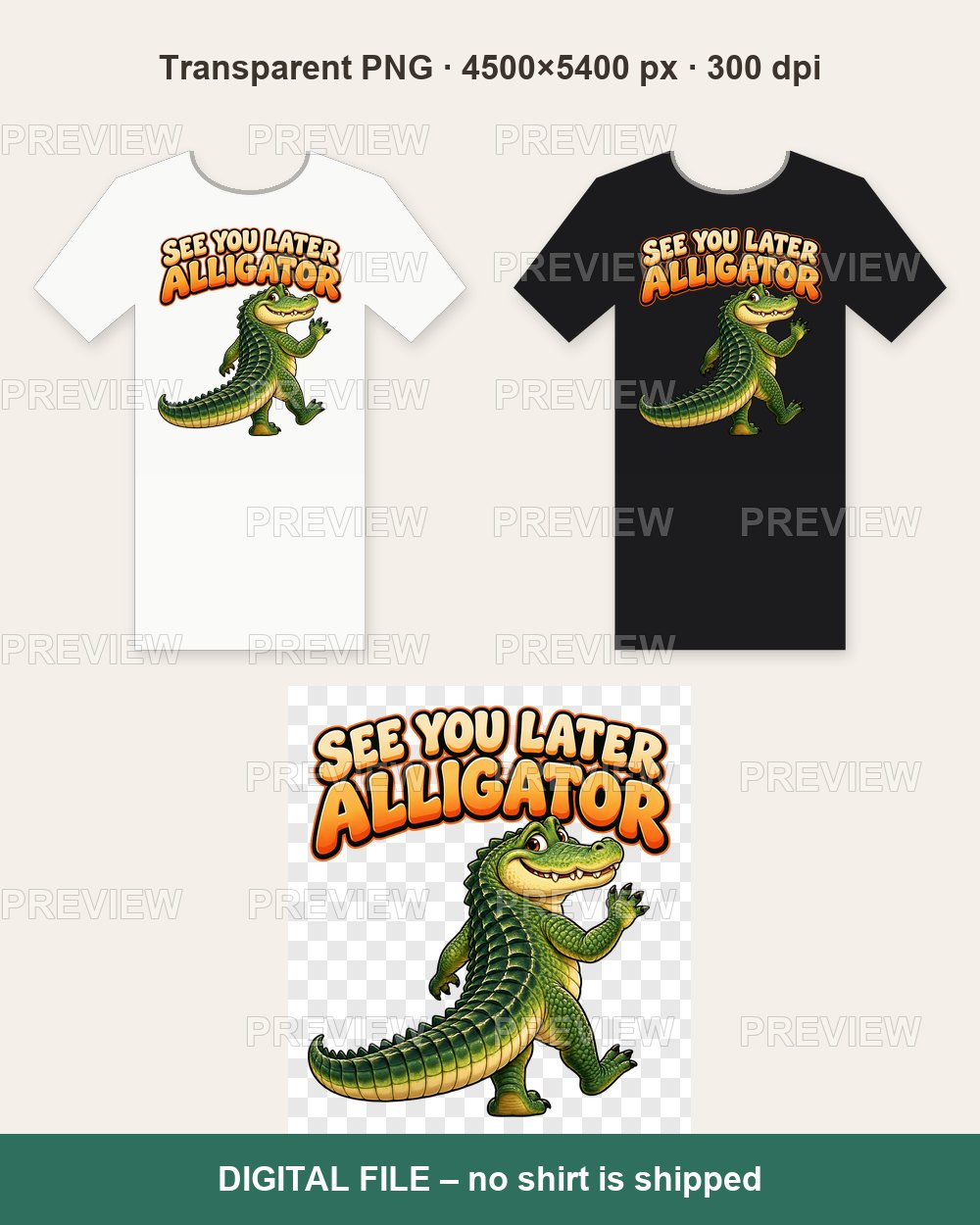 See You Later Alligator – T-shirt design PNG